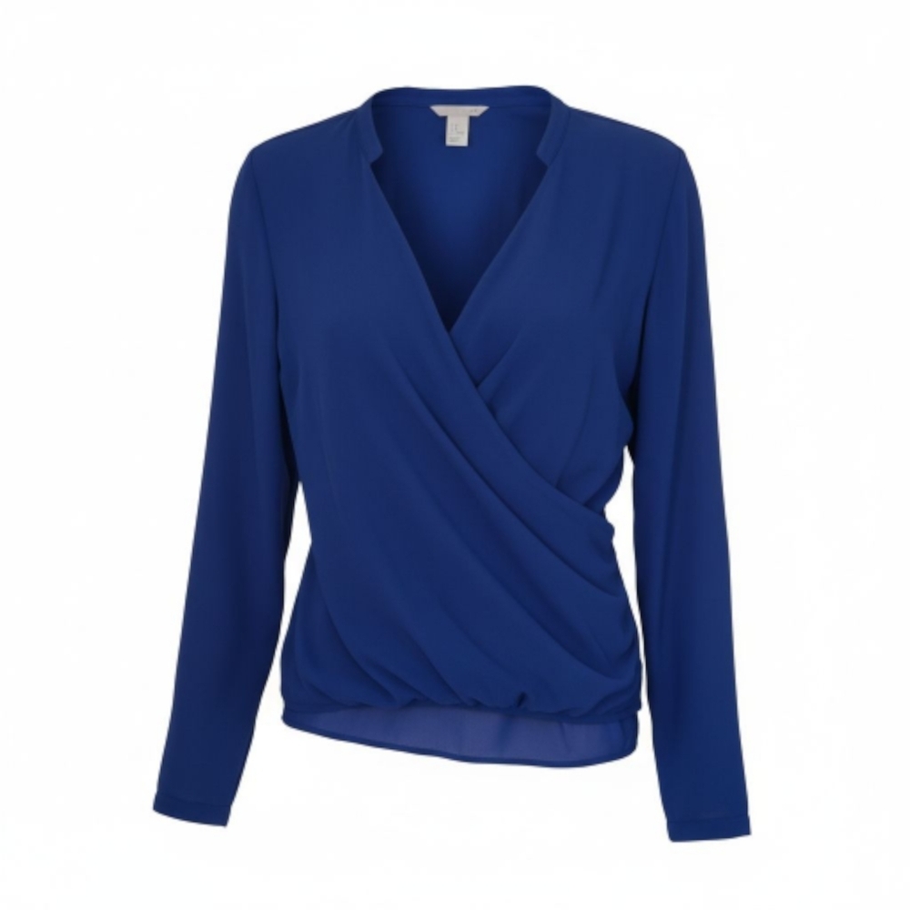 H&M Royal Blue Wrap Blouse